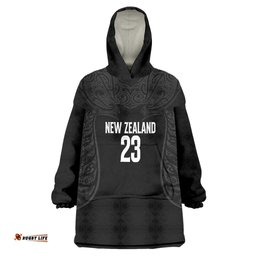 New Zealand Basketball Ta Moko Tribal Custom Wearable Blanket Hoodie LT03