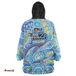 NAIDOC Week 2026 Wearable Blanket Hoodie Dreaming of Whales Aboriginal Dot Art LT9