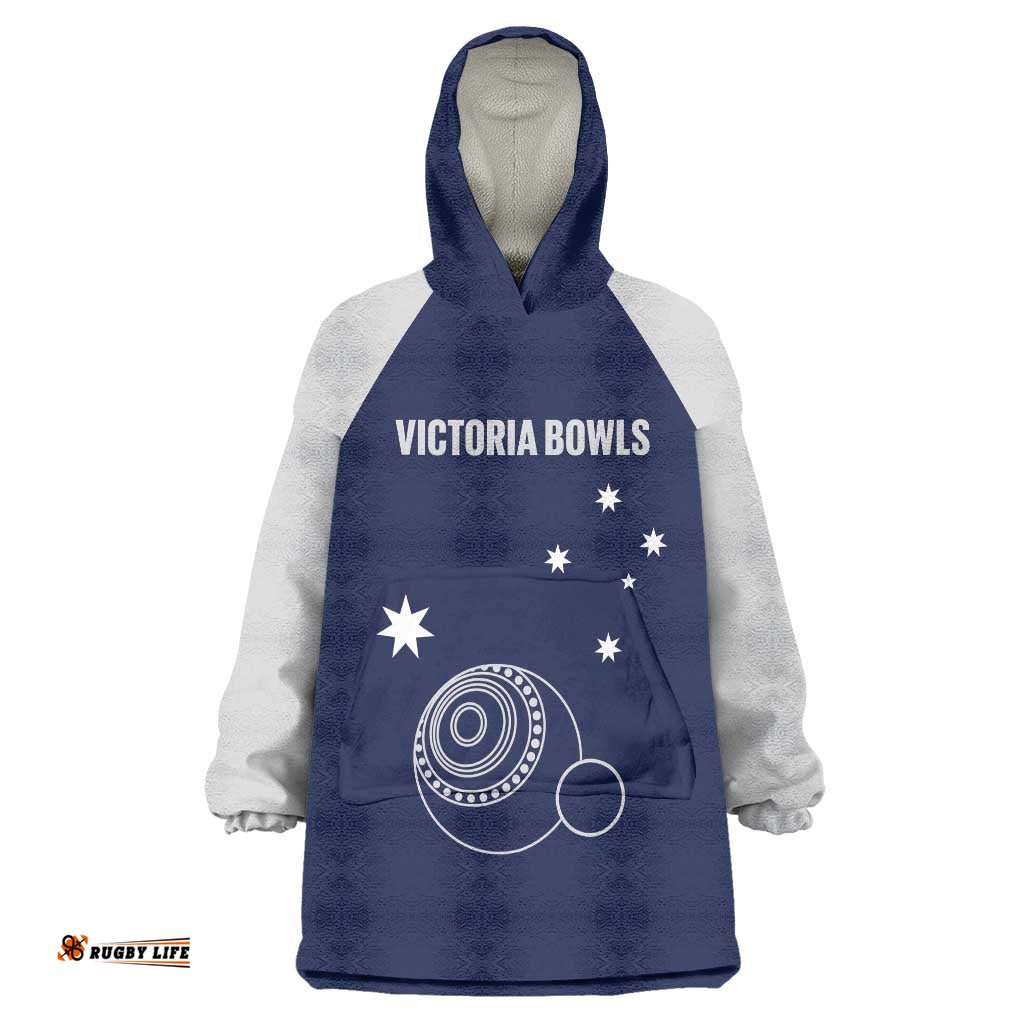 Custom Victoria Bowls Australia Wearable Blanket Hoodie Go Champions Garden State LT14