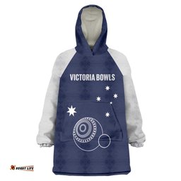Custom Victoria Bowls Australia Wearable Blanket Hoodie Go Champions Garden State LT14