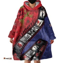 Personalised ANZAC Spirit 1915-2026 Filmstrip Tribute Wearable Blanket Hoodie Lest We Forget 25 April LT9