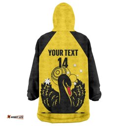 Custom Western Australia Bowls Wearable Blanket Hoodie Go Champions WA Black Swan LT14