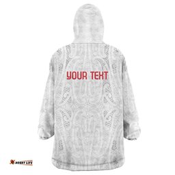 New Zealand Maori Heart Tribal Personalised Wearable Blanket Hoodie Polynesian Patterns LT9