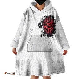 New Zealand Maori Heart Tribal Personalised Wearable Blanket Hoodie Polynesian Patterns LT9