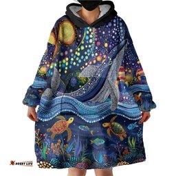 Heal Country Heal Our Nation Aboriginal Dreamtime Wearable Blanket Hoodie LT9
