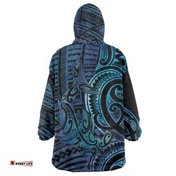 New Zealand Hammerhead Shark Wearable Blanket Hoodie Maori Haehae Mangopare Galaxy LT14