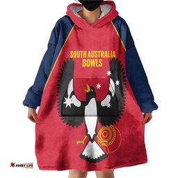 Custom South Australia Bowls Wearable Blanket Hoodie Go Champions SA Piping Shrike LT14