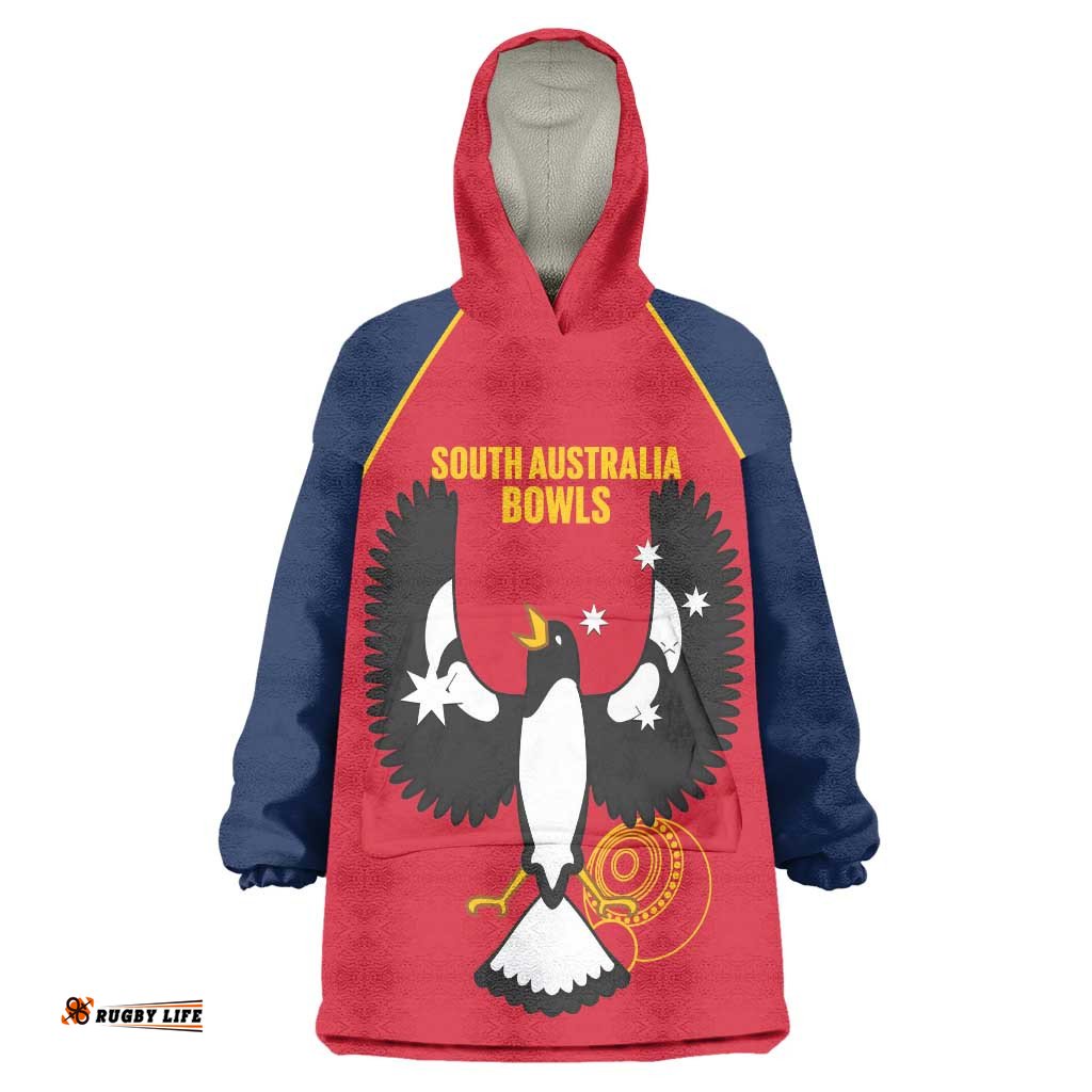 Custom South Australia Bowls Wearable Blanket Hoodie Go Champions SA Piping Shrike LT14