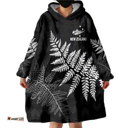New Zealand Lawn Bowls Personalized Wearable Blanket Hoodie Wrap-Around Silver Fern LT7