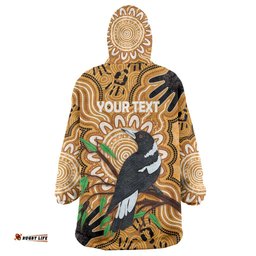 Personalised Australia Magpie NAIDOC Week 2026 Wearable Blanket Hoodie 50 Years of Deadly Aboriginal Art LT14