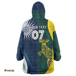 Custom India and Australia Cricket Wearable Blanket Hoodie Special Half-Half Mix LT7