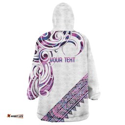 Mawhero Paua shell Kowhaiwhai Taniko Personalised Wearable Blanket Hoodie Turtle Tattoo Maori Tribal Style LT9