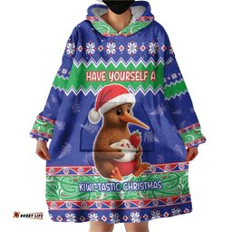 New Zealand Christmas Wearable Blanket Hoodie Have Yourself A Kiwi-tastic Christmas LT05