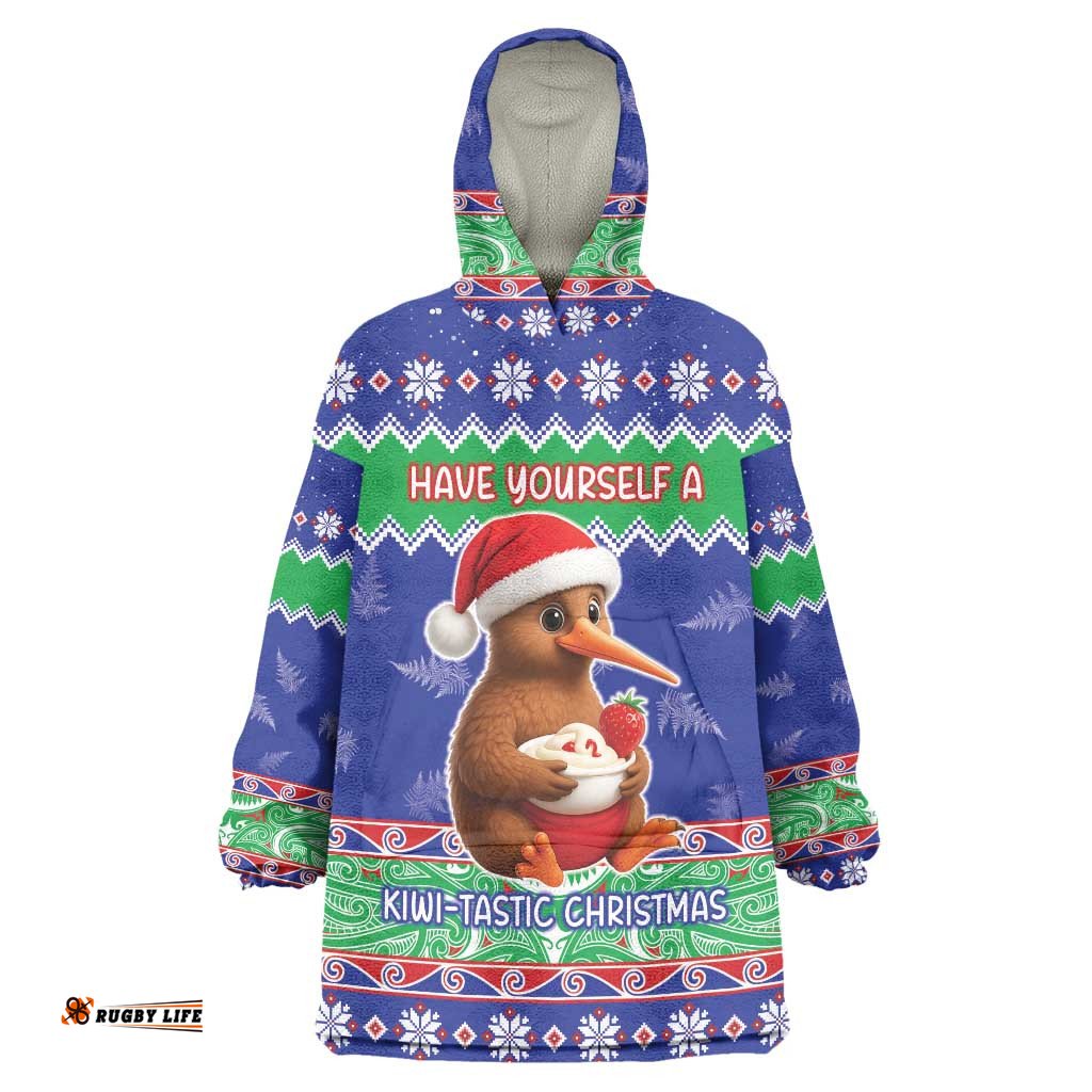 New Zealand Christmas Wearable Blanket Hoodie Have Yourself A Kiwi-tastic Christmas LT05