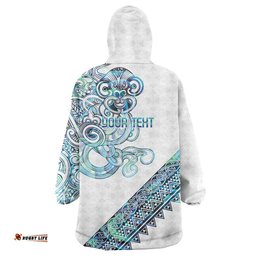 Kahui Whetu Paua shell Kowhaiwhai Taniko Personalised Wearable Blanket Hoodie Taniwha Maori Tribal Style LT9