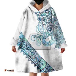 Kahui Whetu Paua shell Kowhaiwhai Taniko Personalised Wearable Blanket Hoodie Taniwha Maori Tribal Style LT9