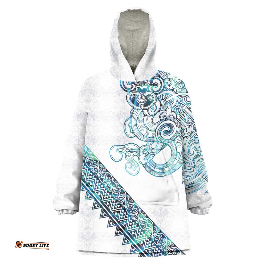Kahui Whetu Paua shell Kowhaiwhai Taniko Personalised Wearable Blanket Hoodie Taniwha Maori Tribal Style LT9