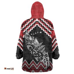 New Zealand Christmas Taniko Poutama Wearable Blanket Hoodie Mountainscape Maori Fern LT7