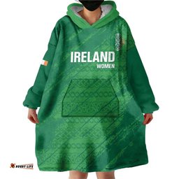Custom Ireland Cricket Wearable Blanket Hoodie Irish Celtic Knot - National Color LT14