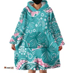 Australia Hereditary Cancer Awareness Wearable Blanket Hoodie Aboriginal Butterflies LT7