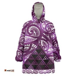 Matariki New Zealand Wearable Blanket Hoodie NZ Niho Taniwha Maori New Year Purple Galaxy LT14