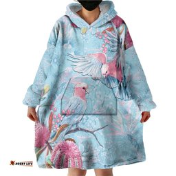 Galah Birds Australia Baby Blue & Pink Wearable Blanket Hoodie LT7