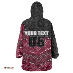 Custom Sea Eagles Wearable Blanket Hoodie Bird Mascot With Aboriginal Indigenous DT05