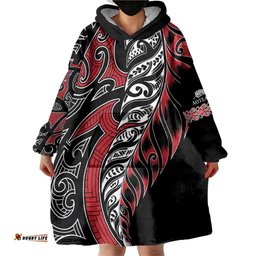 Koru Fern New Zealand Wearable Blanket Hoodie Maori Tribal Pattern LT9