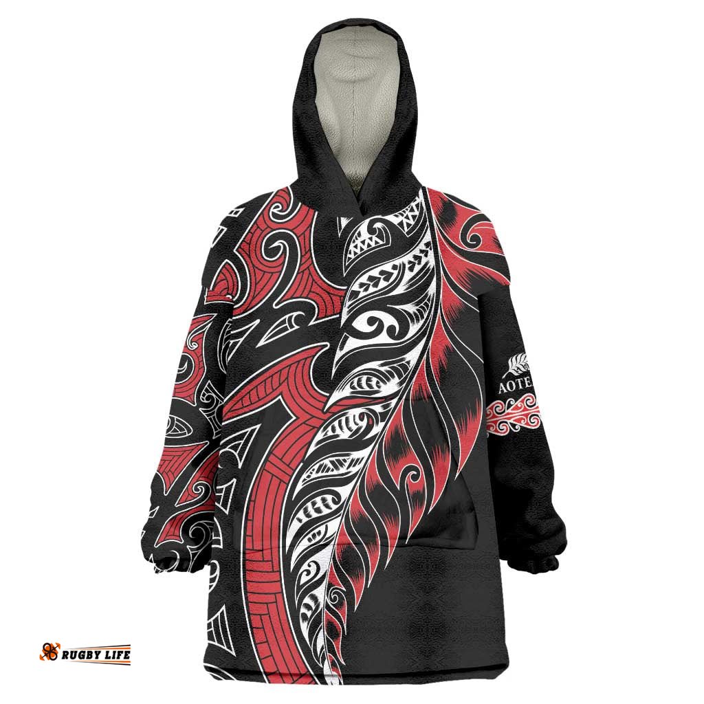 Koru Fern New Zealand Wearable Blanket Hoodie Maori Tribal Pattern LT9
