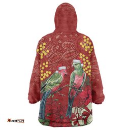 Merry Chrissie Australia King Parrots Wearable Blanket Hoodie Aboriginal Art LT7