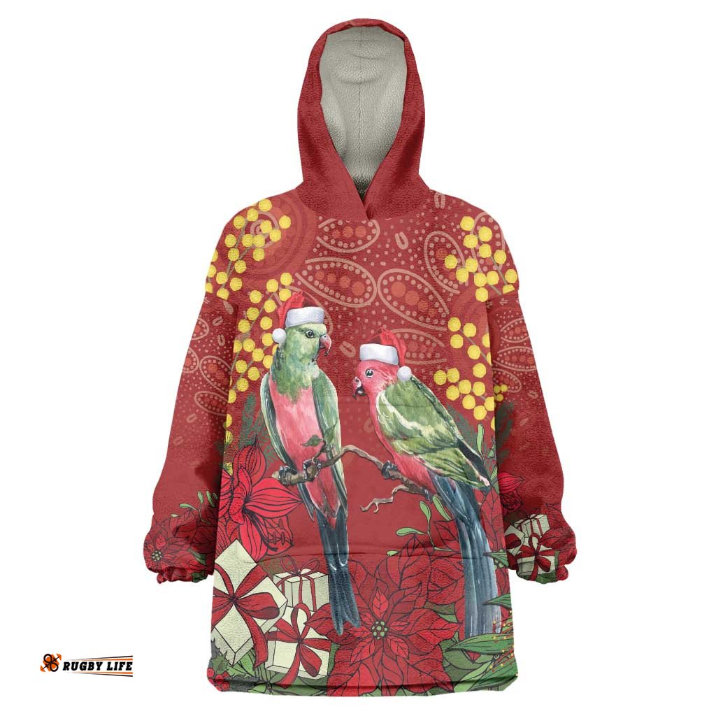 Merry Chrissie Australia King Parrots Wearable Blanket Hoodie Aboriginal Art LT7