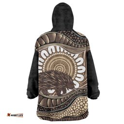 Indigenous Echidna Australia Wearable Blanket Hoodie Australian Aboriginal Art Proud LT14