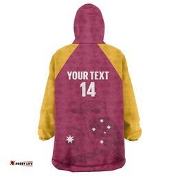 Custom Queensland Bowls Australia Wearable Blanket Hoodie Go Champions QLD Kookaburra LT14