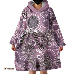 Personalised NAIDOC Week 50 Years Deadly Always Wearable Blanket Hoodie Pink Aboriginal Artwork Dot Painting LT9