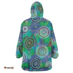 NAIDOC 50 Years of Deadly Wearable Blanket Hoodie Sea Turtle Aboriginal Dot Art LT19