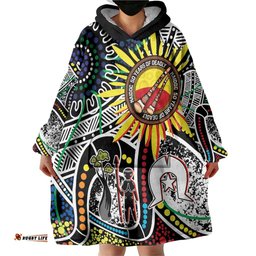 NAIDOC 50 Years of Deadly Personalised Wearable Blanket Hoodie Aboriginal Dot Art LT9