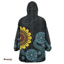 NAIDOC 50 Years of Deadly Wearable Blanket Hoodie Sun Aboriginal Dot Art LT19