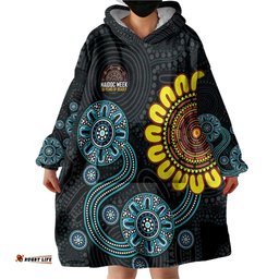 NAIDOC 50 Years of Deadly Wearable Blanket Hoodie Sun Aboriginal Dot Art LT19