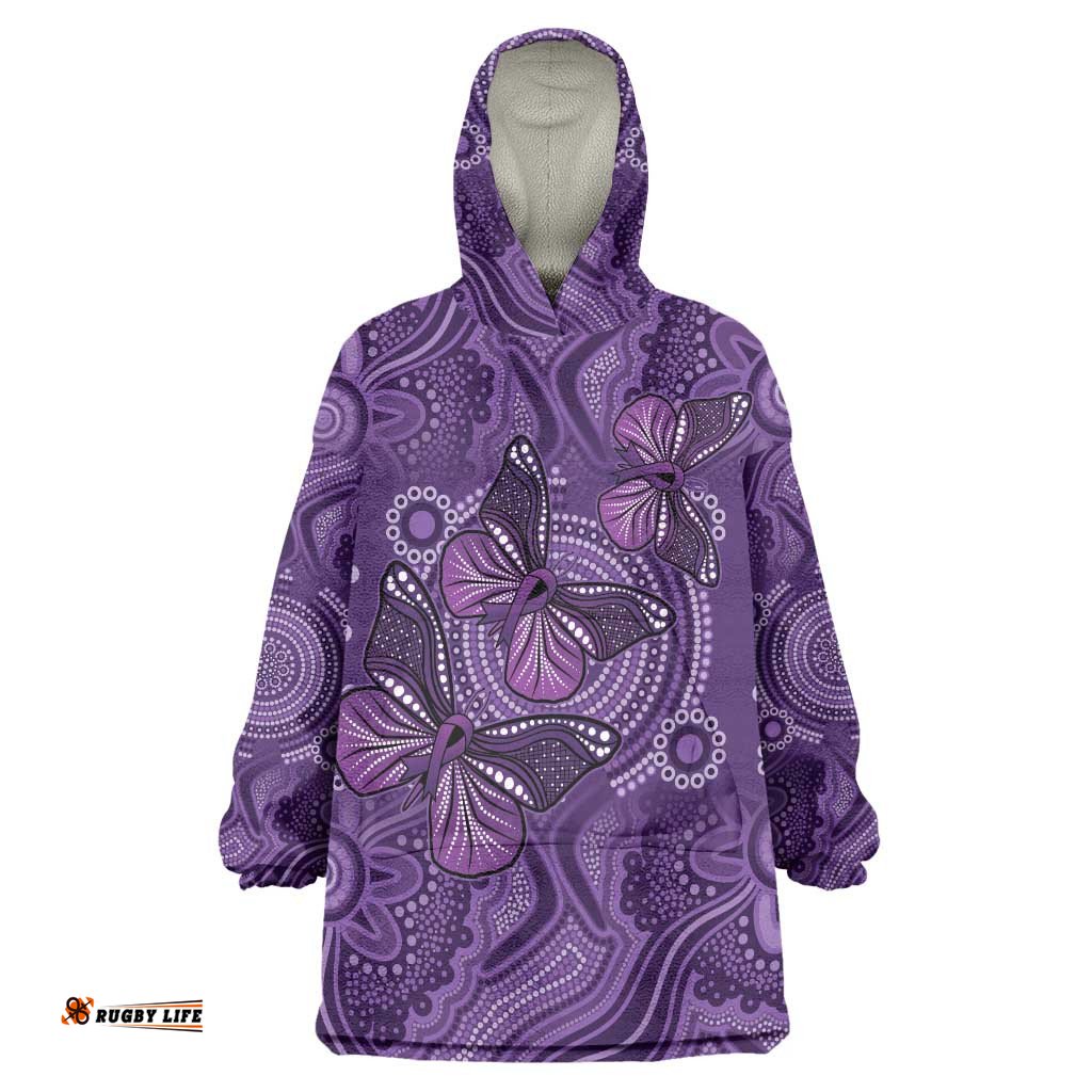 Purple Butterfly Spirit Wearable Blanket Hoodie Australian Epilepsy Awareness LT9