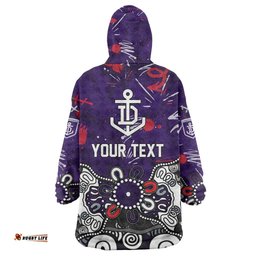 Personalized Fremantle Dockers Wearable Blanket Hoodie Aboriginal Dot Painting Graffiti Style TS04