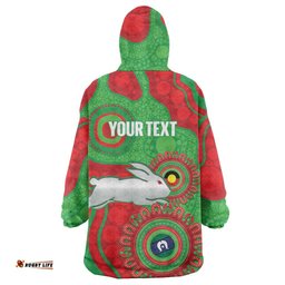Rabbitohs NAIDOC Week 2026 Personalised Wearable Blanket Hoodie 50 Years of Deadly Aboriginal Art LT14