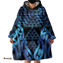 Taniko Motifs Matariki New Zealand Wearable Blanket Hoodie NZ Niho Taniwha Poutama LT14