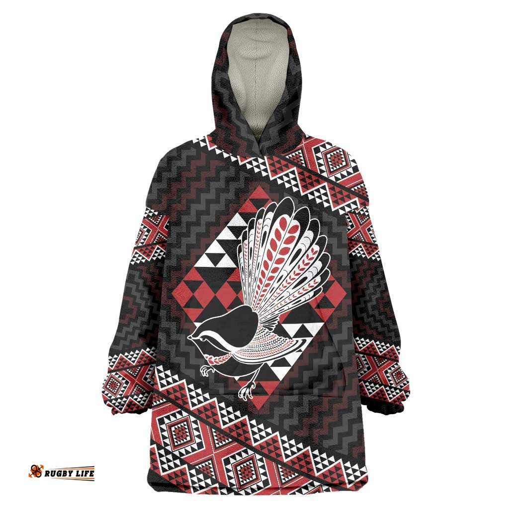Taniko Aotearoa Wearable Blanket Hoodie Poutama Mix Piwakawaka LT7