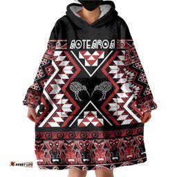 Personalised Taniko Motifs Aotearoa Wearable Blanket Hoodie Waitangi Kowhaiwhai Kiwi LT7
