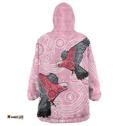 Pink Galah Aussie Aboriginal Wearable Blanket Hoodie Soaring High LT7