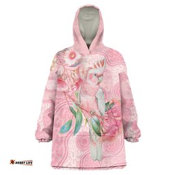Personalized Pink Galah Fight for Hope and Healing Wearable Blanket Hoodie Australias Breast Cancer Awareness LT9