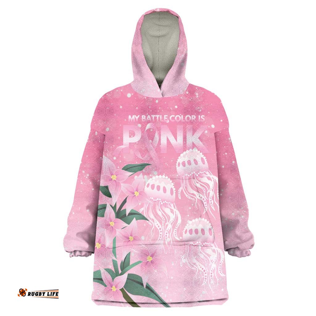 Personalised Pink Boronia of Hope Wearable Blanket Hoodie Australias Fight Against Breast Cancer LT9