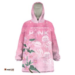 Personalised Pink Boronia of Hope Wearable Blanket Hoodie Australias Fight Against Breast Cancer LT9