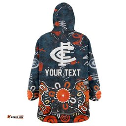 Personalized Carlton Blues Wearable Blanket Hoodie Aboriginal Dot Painting Graffiti Style TS04