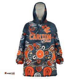Personalized Carlton Blues Wearable Blanket Hoodie Aboriginal Dot Painting Graffiti Style TS04
